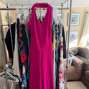 Elegant Pink Sleeveless Cross-Back Jumpsuit